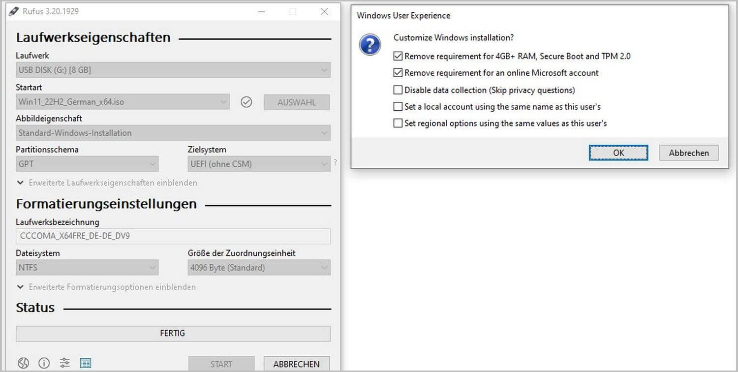 Windows 11 vom USB-Stick aus installieren mit dem Freeware-Tool Rufus