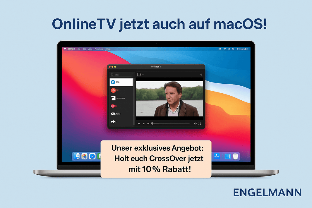 OnlineTV jetzt auch auf macOS - mit CrossOver!